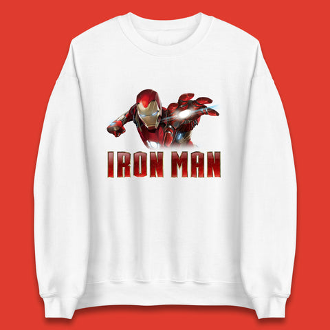 Iron Man Superhero Marvel Avengers Comic Book Character Flaying Iron-Man Marvel Comics Unisex Sweatshirt