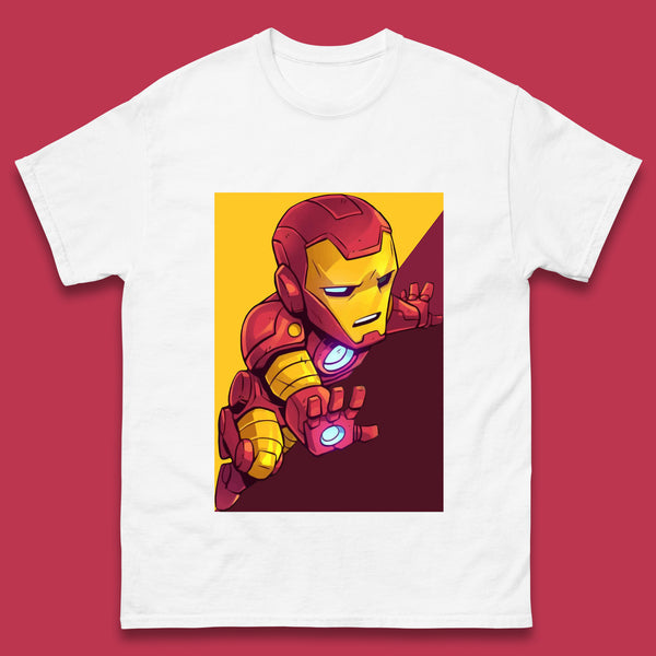 Flying Chibi Iron Man Superhero Marvel Avengers Comic Book Character Iron-Man Marvel Comics Mens Tee Top