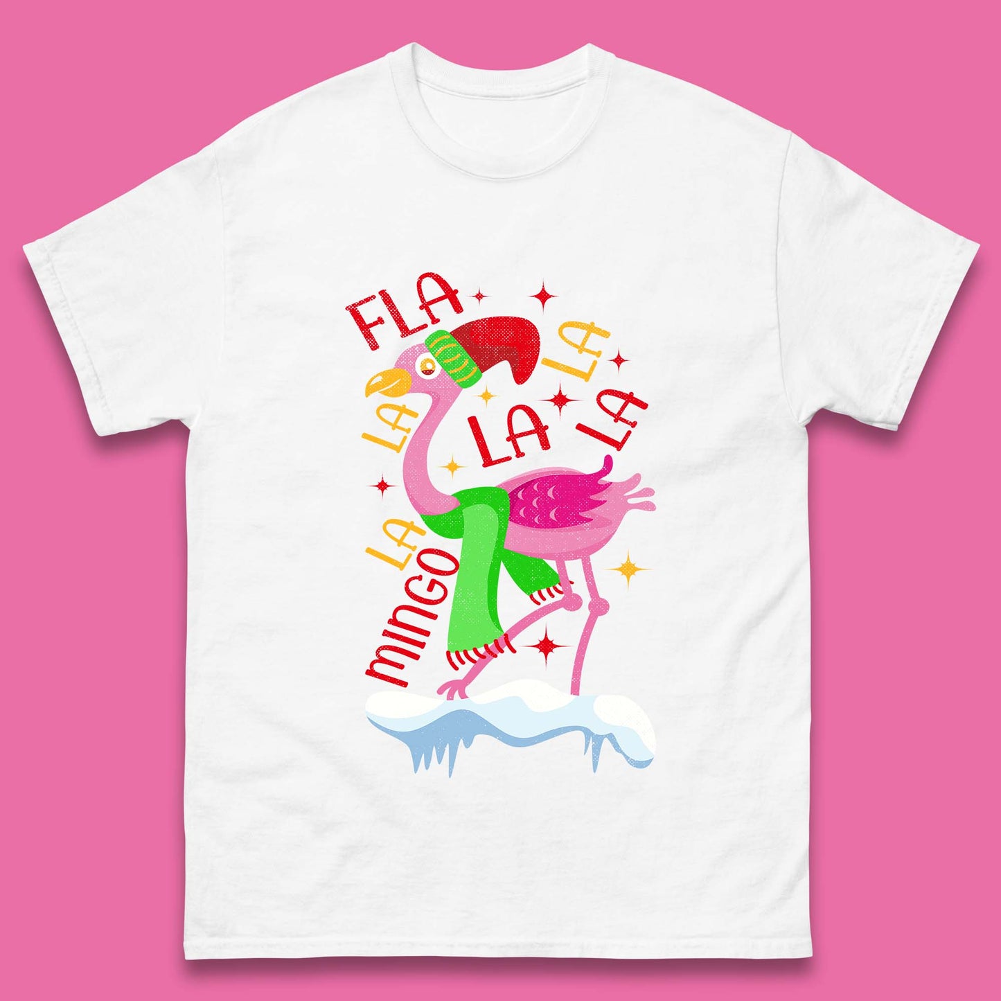 pink flamingo christmas t shirt