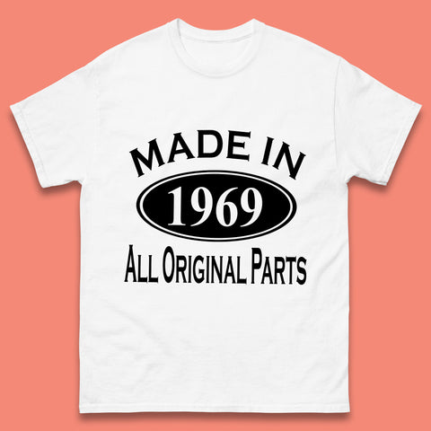 Made In 1969 All Original Parts Vintage Retro 54th Birthday Funny 54 Years Old Birthday Gift Mens Tee Top