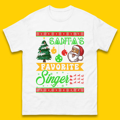 Santa's Favorite Singer Christmas Mens T-Shirt