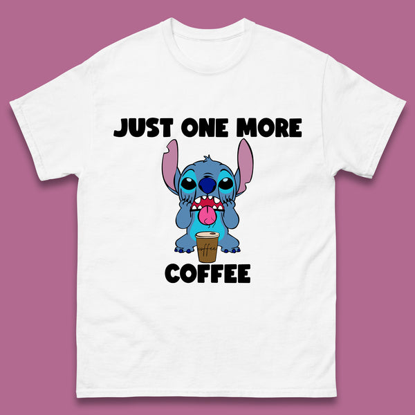 Just One More Coffee Disney Stitch Drink Coffee Disneyworld Lilo & Stitch Lovers Mens Tee Top