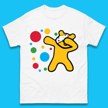 Dabbing Spotty Pudsey Bear Children In Need Dab Dance Spotty Day Donation Mens Tee Top