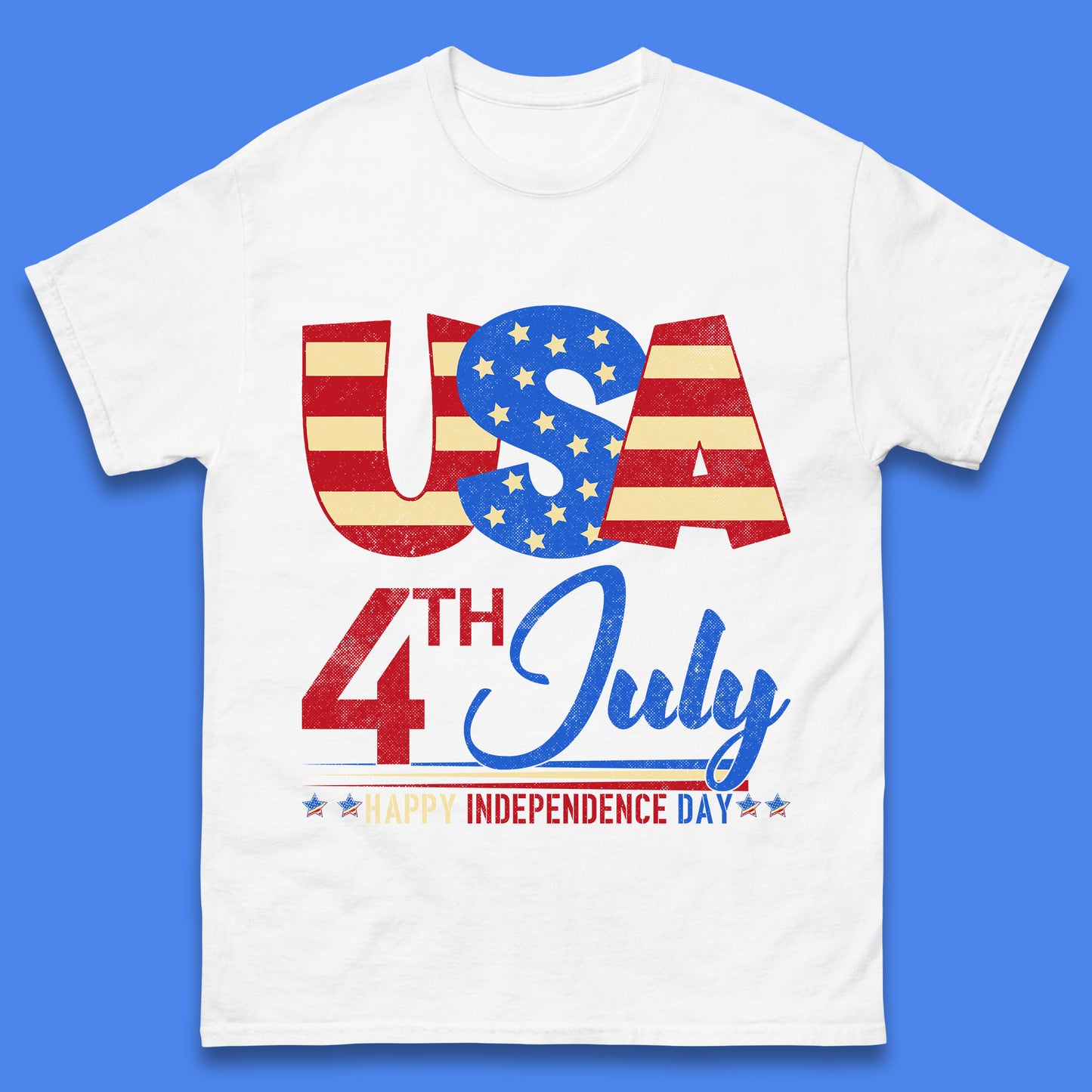 USA 4th July Happy Independence Day Celebration Patriotic Mens Tee Top