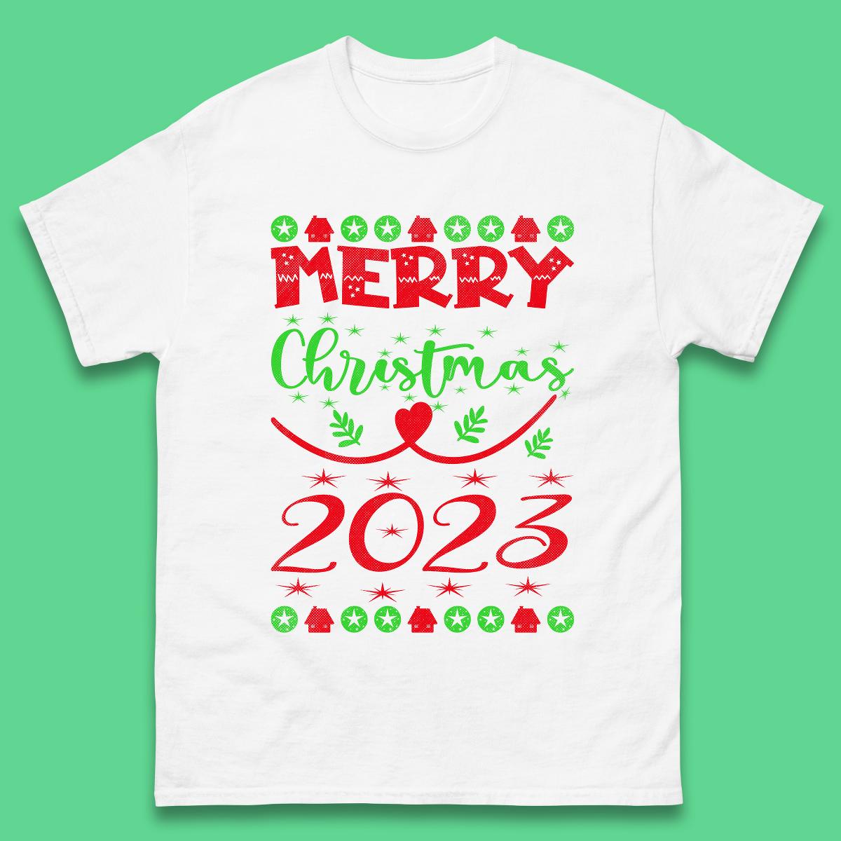 Merry Christmas 2023 Winter Holiday Xmas Festive Celebration Mens Tee Top