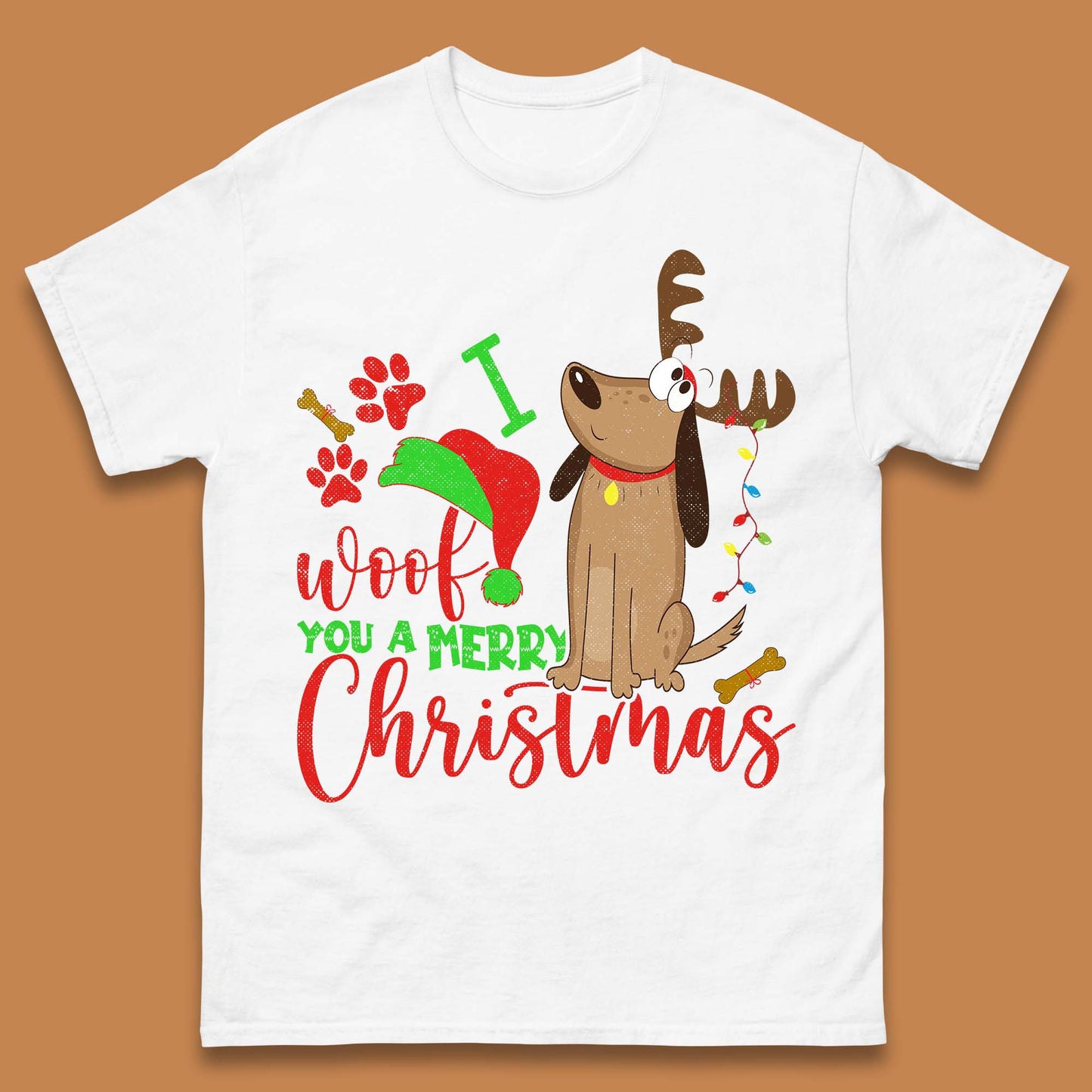 I Woof You A Merry Christmas Mens T-Shirt
