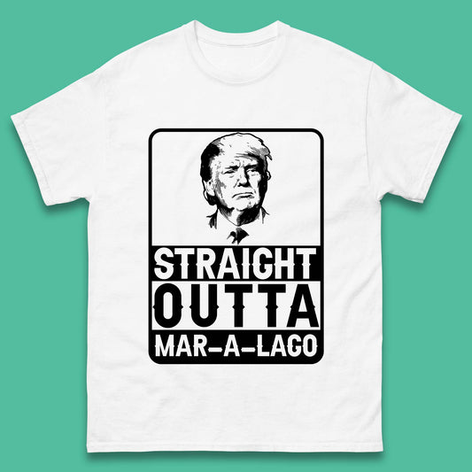 Donald Trump Straight Outta Mar-A-Lago USA Mugshot President Elections 2024 Mens Tee Top