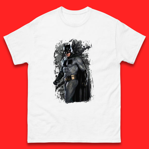DC Comics Batman Superhero Movie Character Batman Emblem Costume Grunge Affect Mens Tee Top