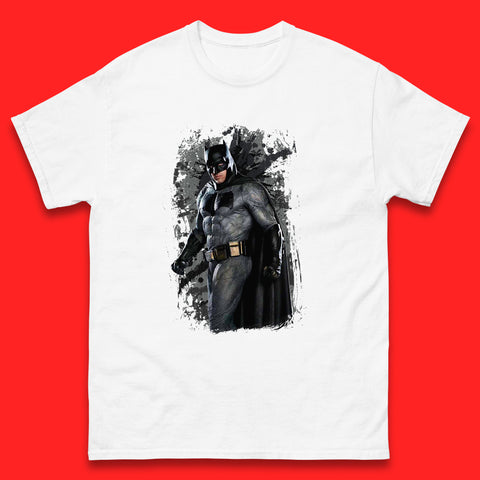 DC Comics Batman Superhero Movie Character Batman Emblem Costume Grunge Affect Mens Tee Top