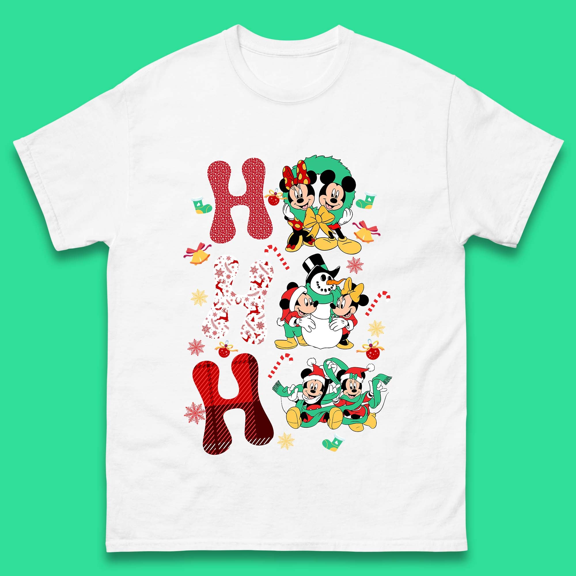 Vintage Disney Christmas Ho Ho Ho Mickey Mouse Minnie Mouse And Friends Xmas Disney Trip Mens Tee Top