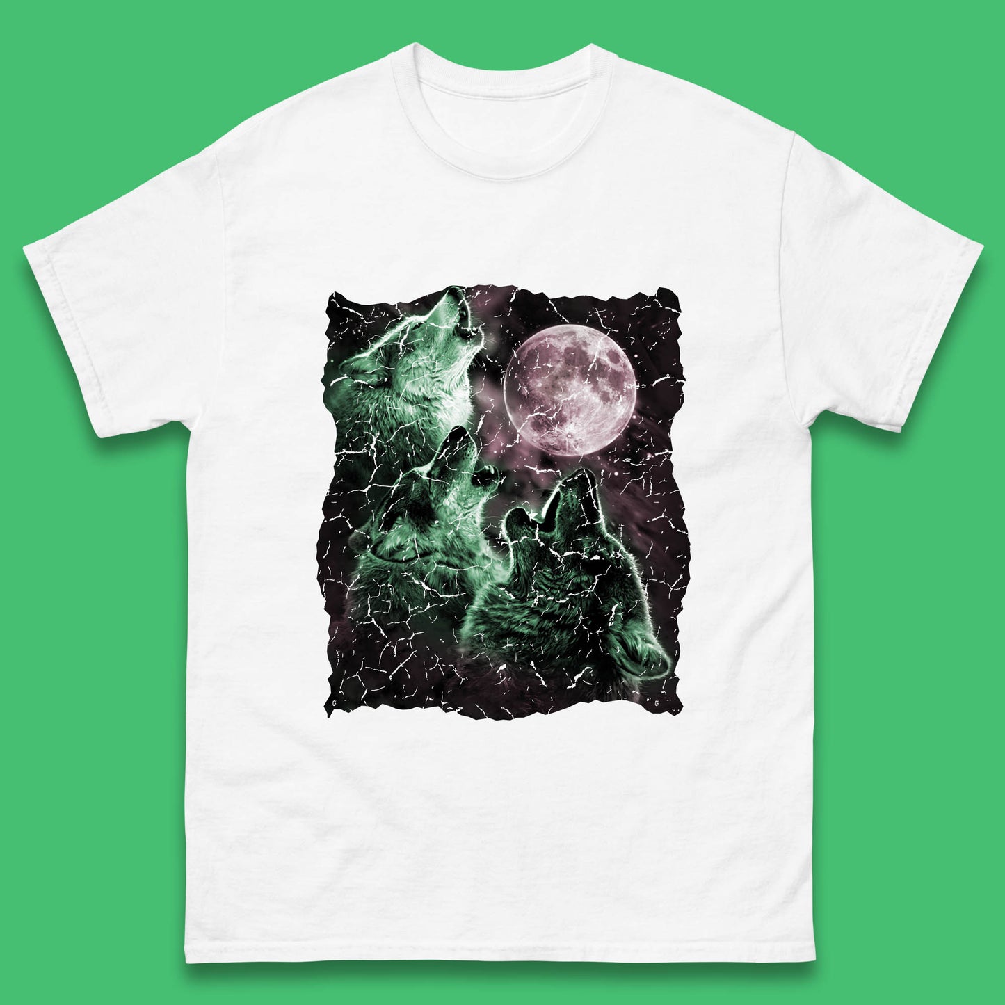 Three Wolf Howling At Moon Wild Free Wolves Three Wolf Dog Animal The Mountain Mens Tee Top