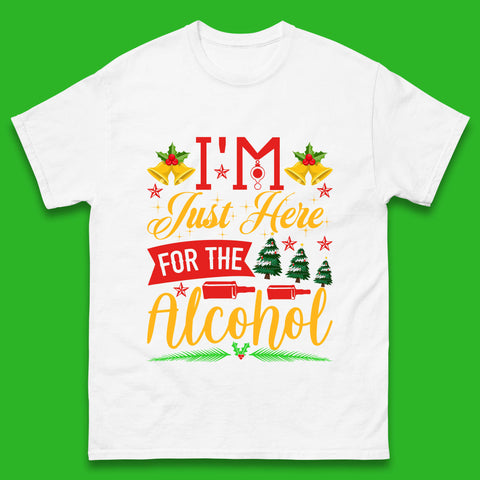 I'm Just Here For The Alcohol Christmas Drinking Party Xmas Drinking Lovers Mens Tee Top