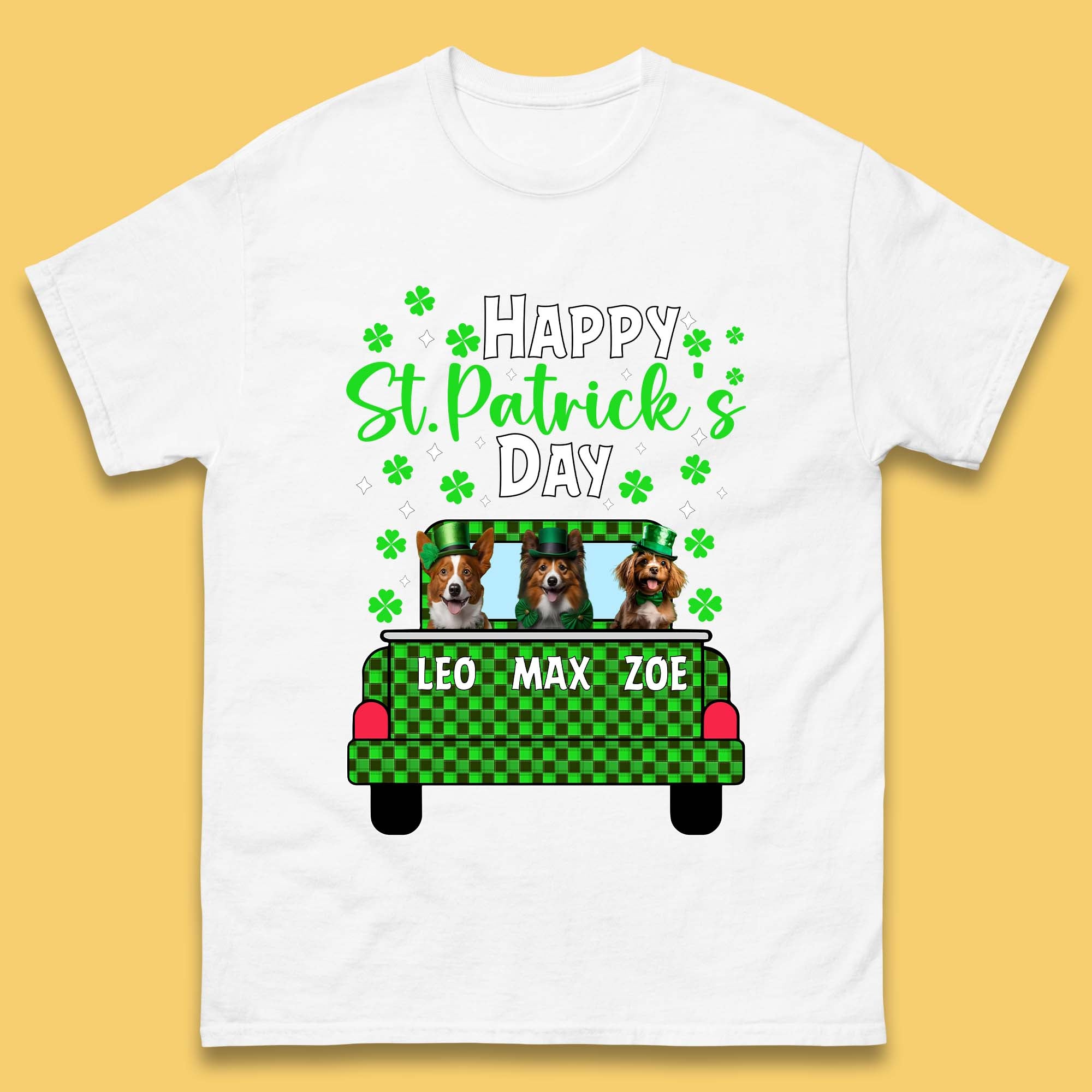 Personalised Dog St. Patrick's Day Mens T-Shirt