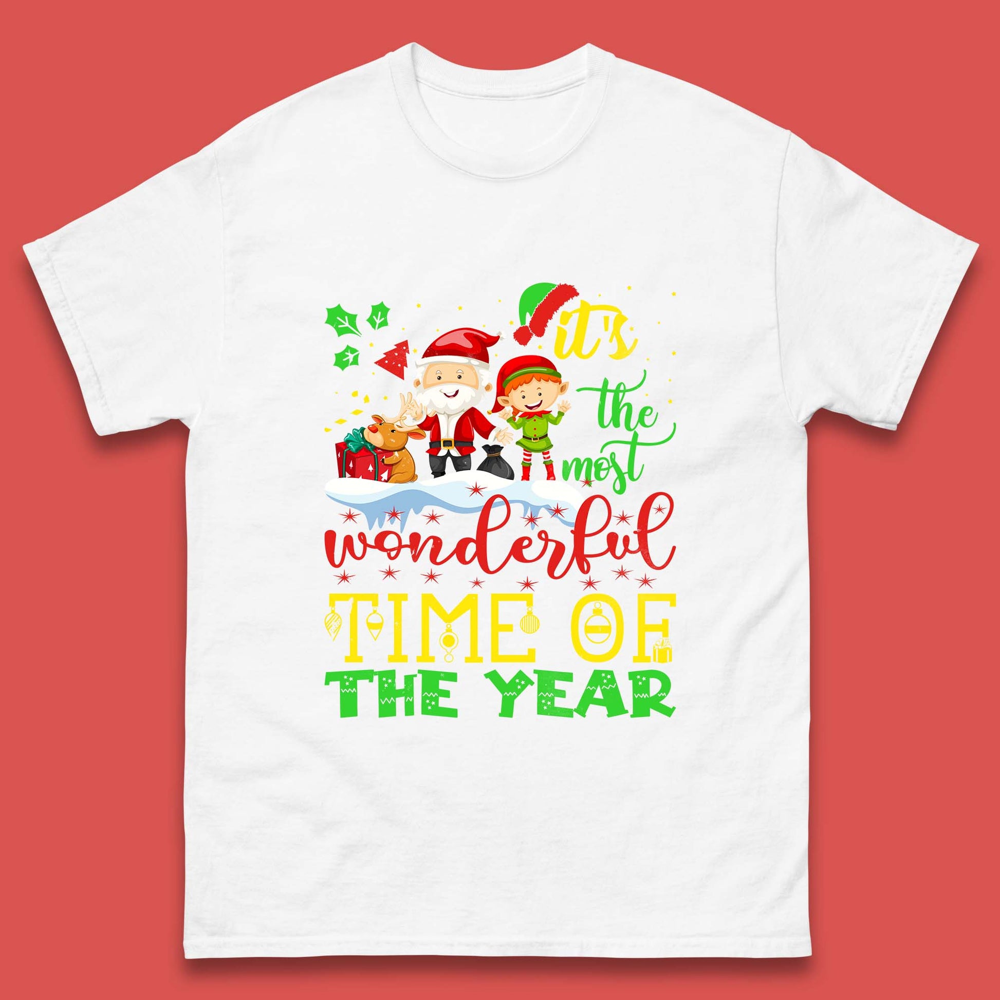 santa reindeer and elf t shirt