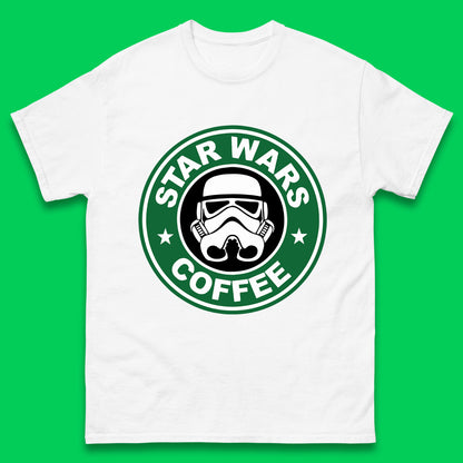Star Wars Coffee Stormtrooper Sci-fi Action Adventure Movie Character Starbucks Coffee Spoof Star Wars 46th Anniversary Mens Tee Top