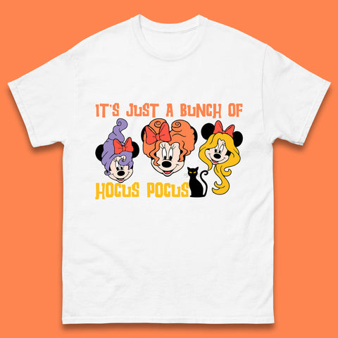 It's Just A Bunch Of Hocus Pocus Halloween Witches Minnie Mouse & Friends Disney Trip Mens Tee Top