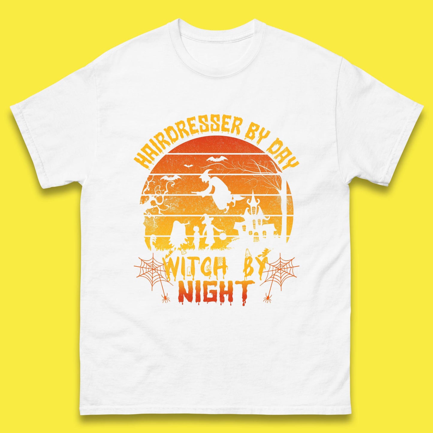 Hairdresser By Day Witch By Night Funny Halloween Hairstylist Spooky Witch Mens Tee Top