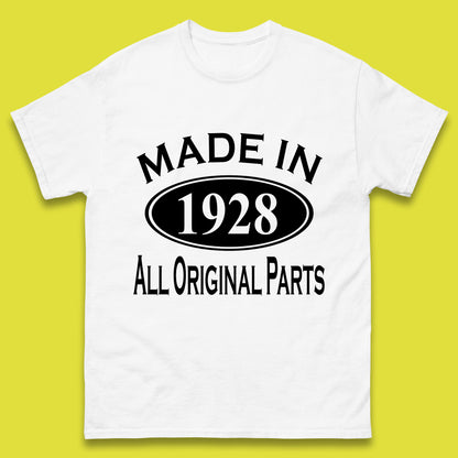 Made In 1928 All Original Parts Vintage Retro 95th Birthday Funny 95 Years Old Birthday Gift Mens Tee Top