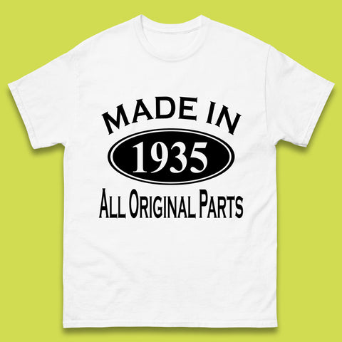 Made In 1935 All Original Parts Vintage Retro 88th Birthday Funny 88 Years Old Birthday Gift Mens Tee Top