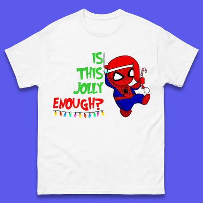 Jolly Enough Spiderman Christmas Mens T-Shirt