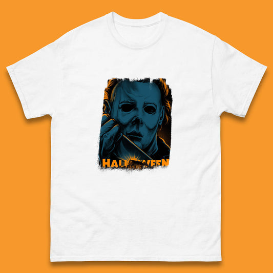 Halloween (1978) Poster Slasher Film Michael Myers Halloween Horror Thriller Movie Character Mens Tee Top