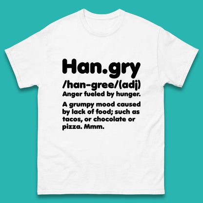 Hangry Definition Anger Fuled By Hunger Funny Kitchen Quote Mens Tee Top