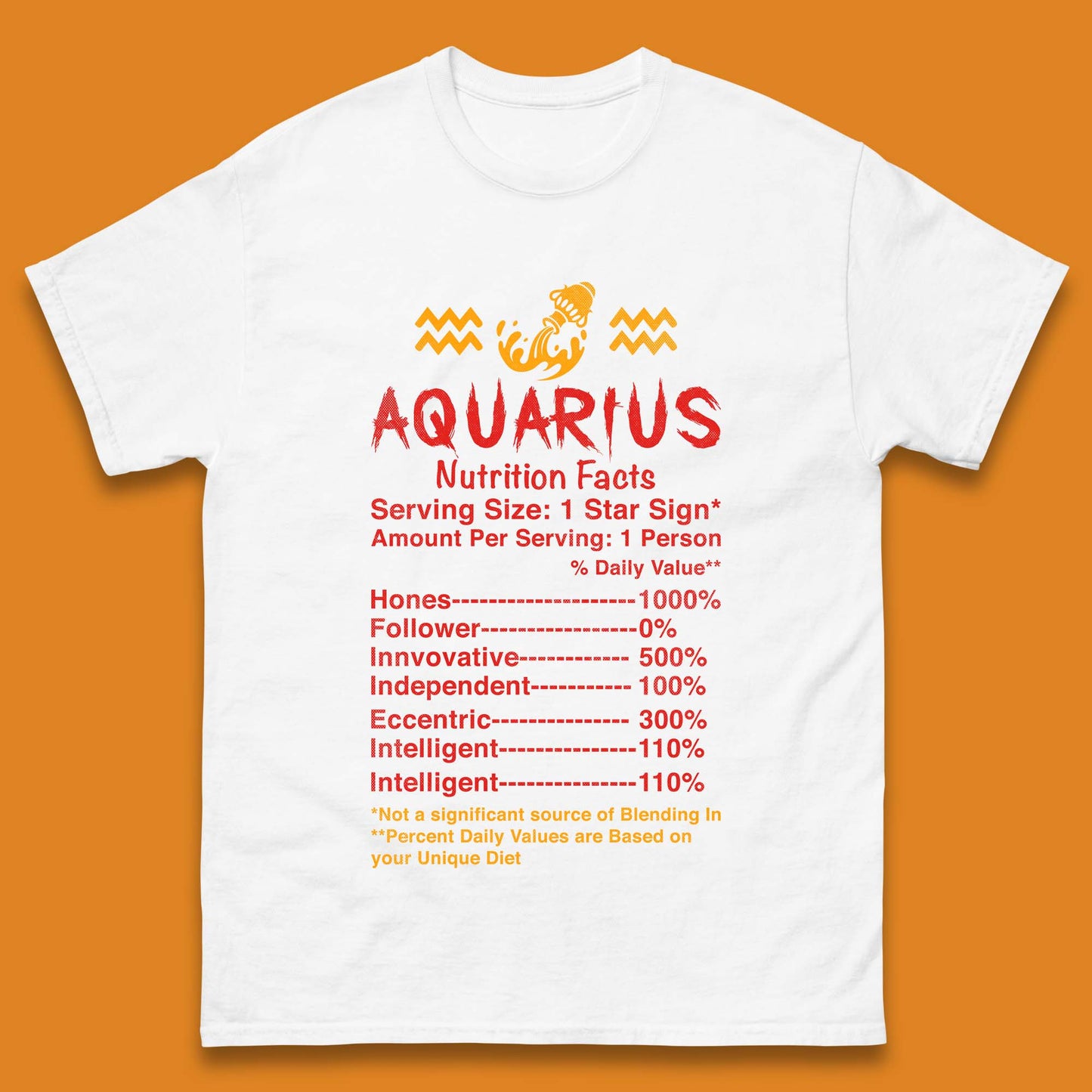 Aquarius Nutrition Facts Mens T-Shirt