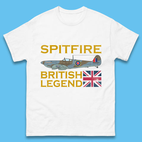 Supermarine Spitfire British Legend Fighter Aircraft Royal Air Force Spitfire WW2 Remembrance Day Mens Tee Top