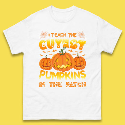I Teach The Cutest Pumpkins in The Patch Halloween Pumpkin Teacher Costume Gift Mens Tee Top