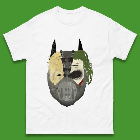 The Dark Knight Trilogy Batman Movie Villains Joker Scarecrow Bane Batman Trilogy Mashup Mens Tee Top