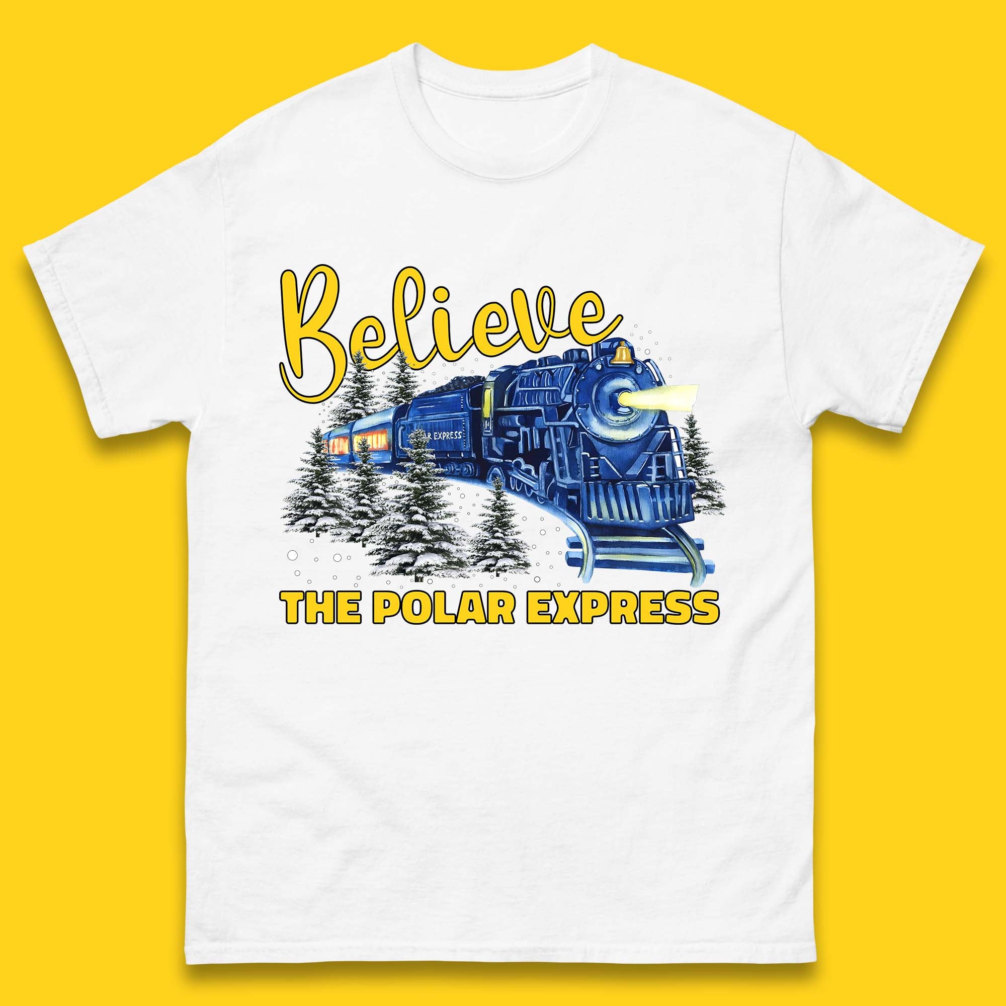 Believe The Polar Express Christmas Train Mens T-Shirt