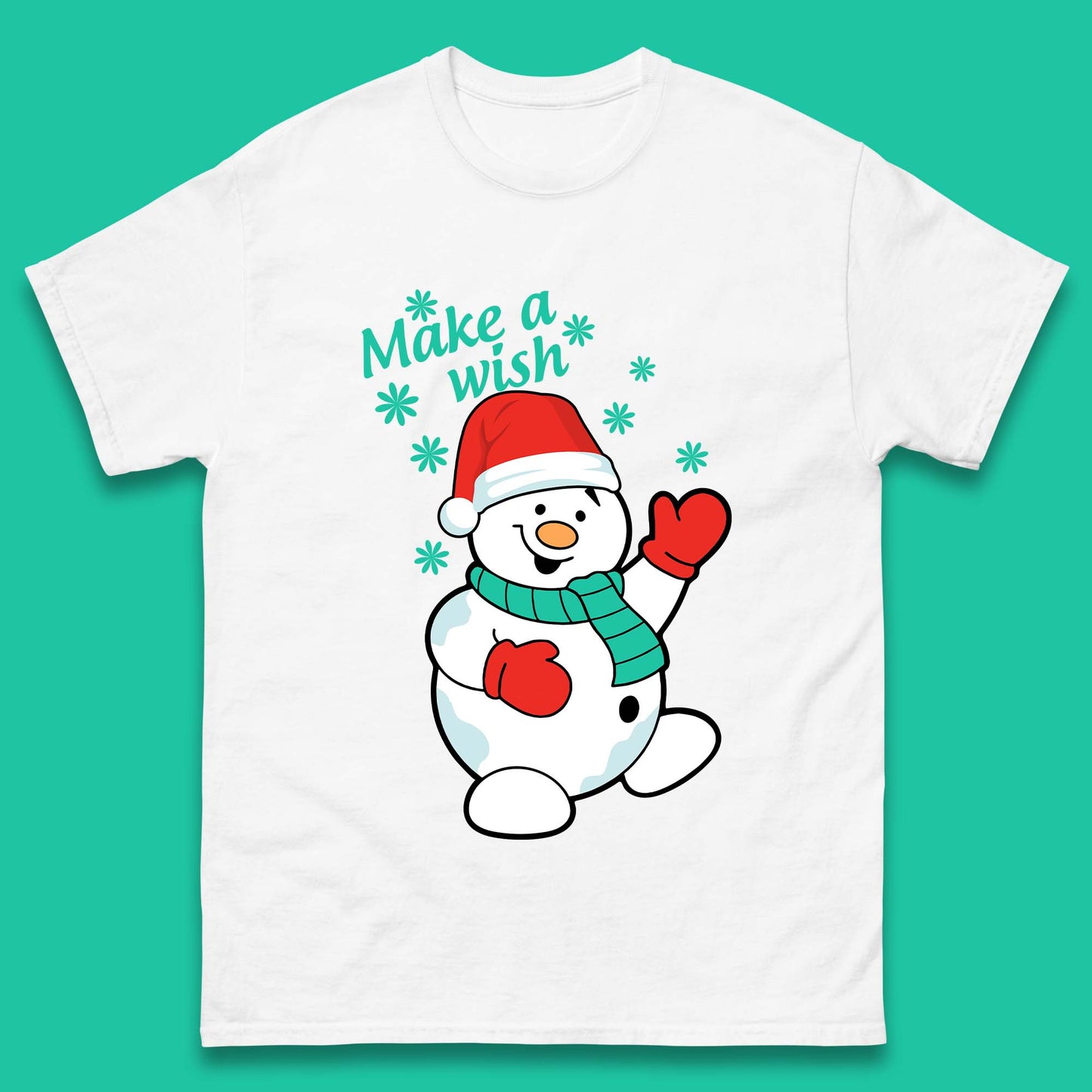 Make A Wish Snowman Christmas Mens T-Shirt