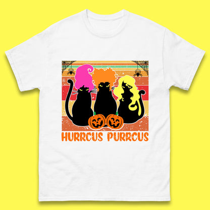 Vintage Halloween Witches Hurrcus Purrucs Scary Cat Horror Pumpkin Faces Hocus Pocus Halloween Costume Mens Tee Top