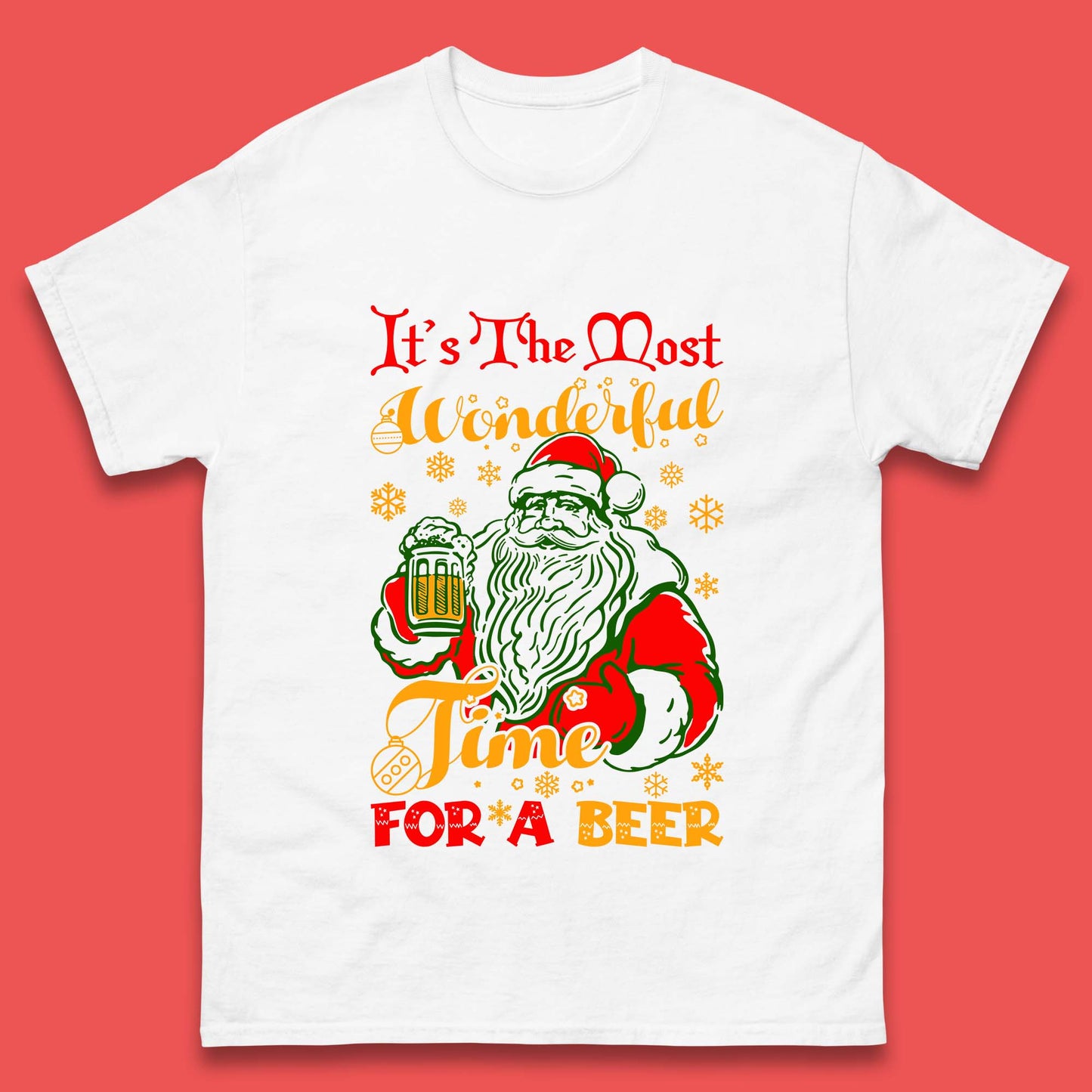 santa drinking beer t shirt
