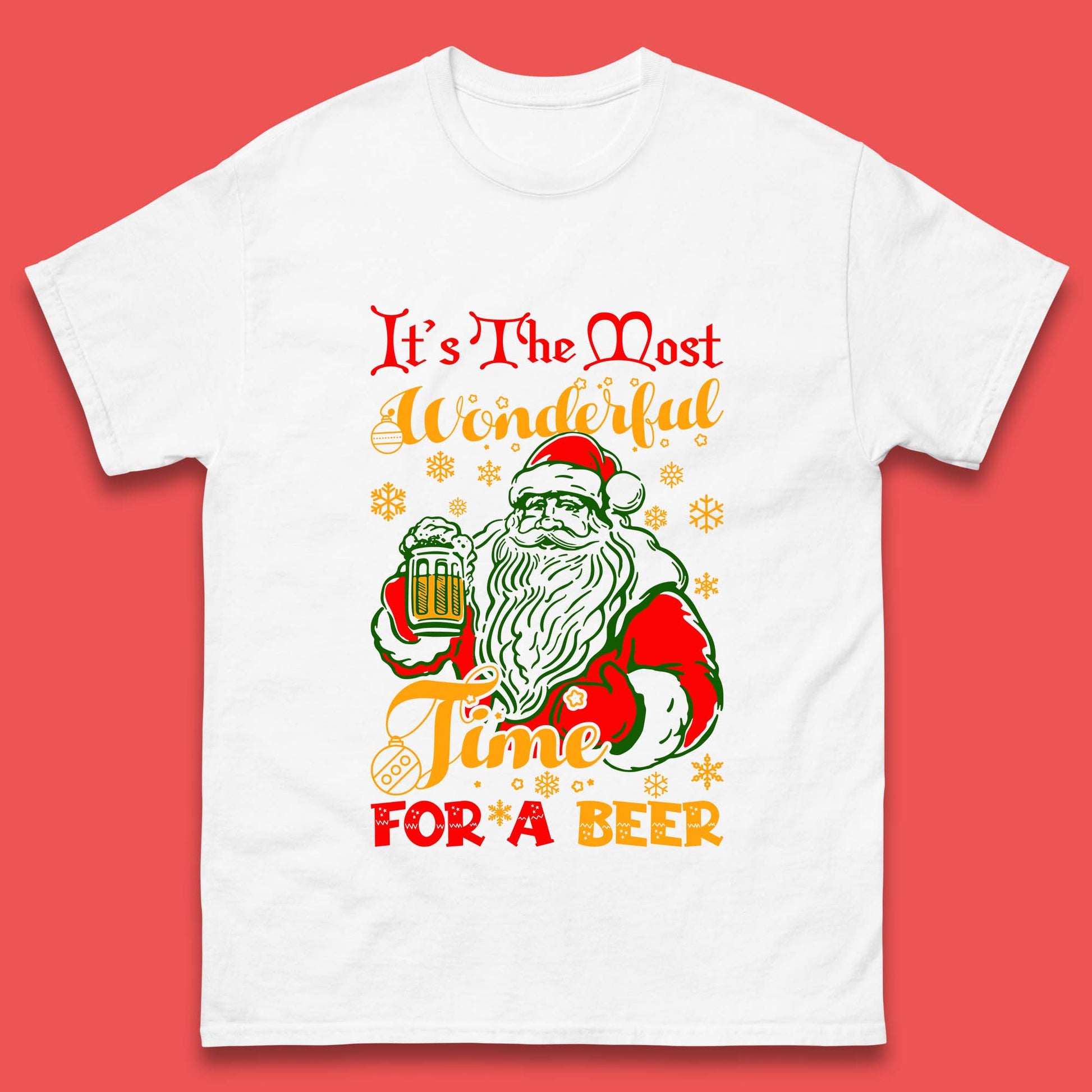 santa drinking beer t shirt