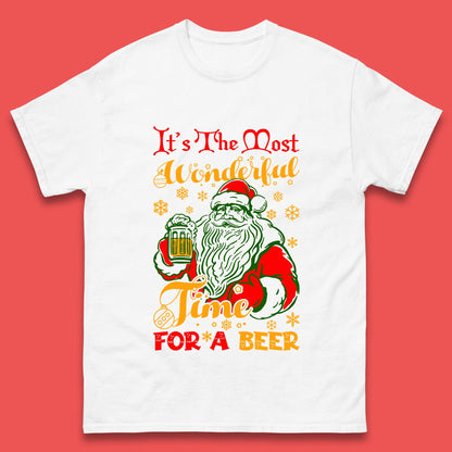 santa drinking beer t shirt