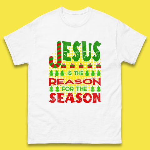 Jesus Is The Reason For The Season Merry Christmas Christian Religious Xmas Mens Tee Top