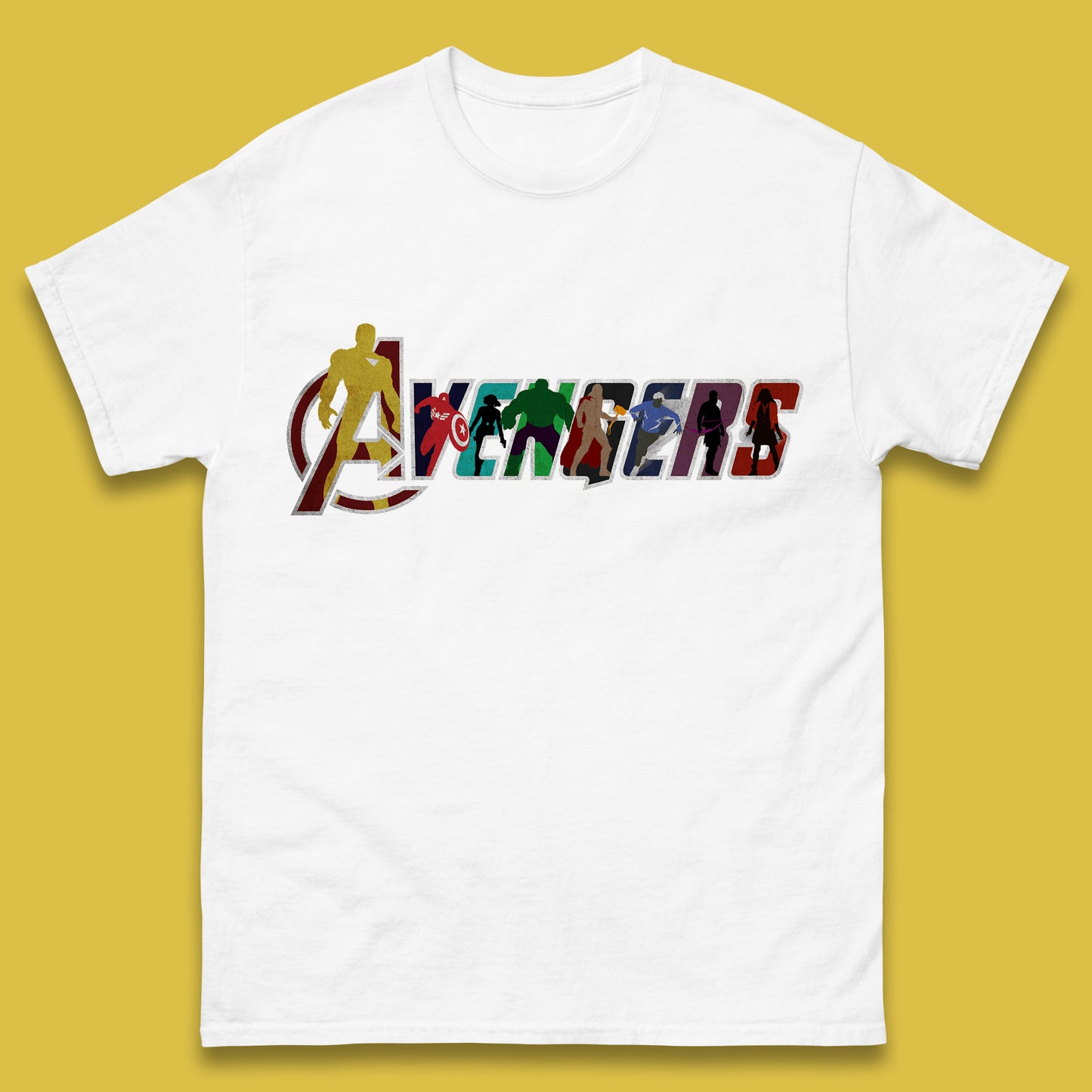 Marvel Avengers Super Heroes Movie Characters Spider Man, Hulk, Iron Man, Thor, Captain America Avengers Group Mens Tee Top