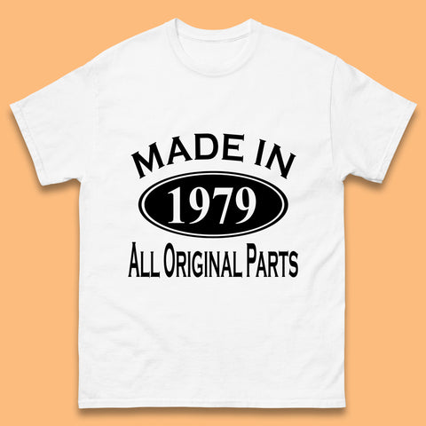 Made In 1979 All Original Parts Vintage Retro 44th Birthday Funny 44 Years Old Birthday Gift Mens Tee Top
