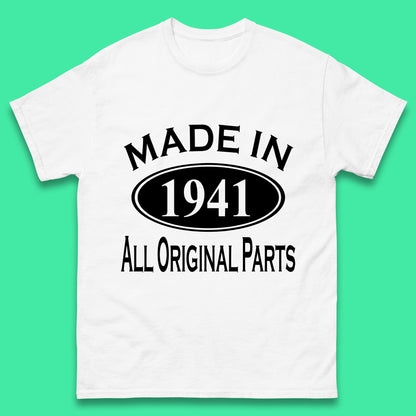 Made In 1941 All Original Parts Vintage Retro 82nd Birthday Funny 82 Years Old Birthday Gift Mens Tee Top