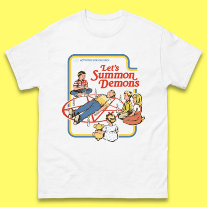 Let's Summon Demons Creepy Incantation Halloween Comic Funny Dark Humor Mens Tee Top