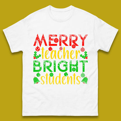 merry teacher bright students christmas t shirt