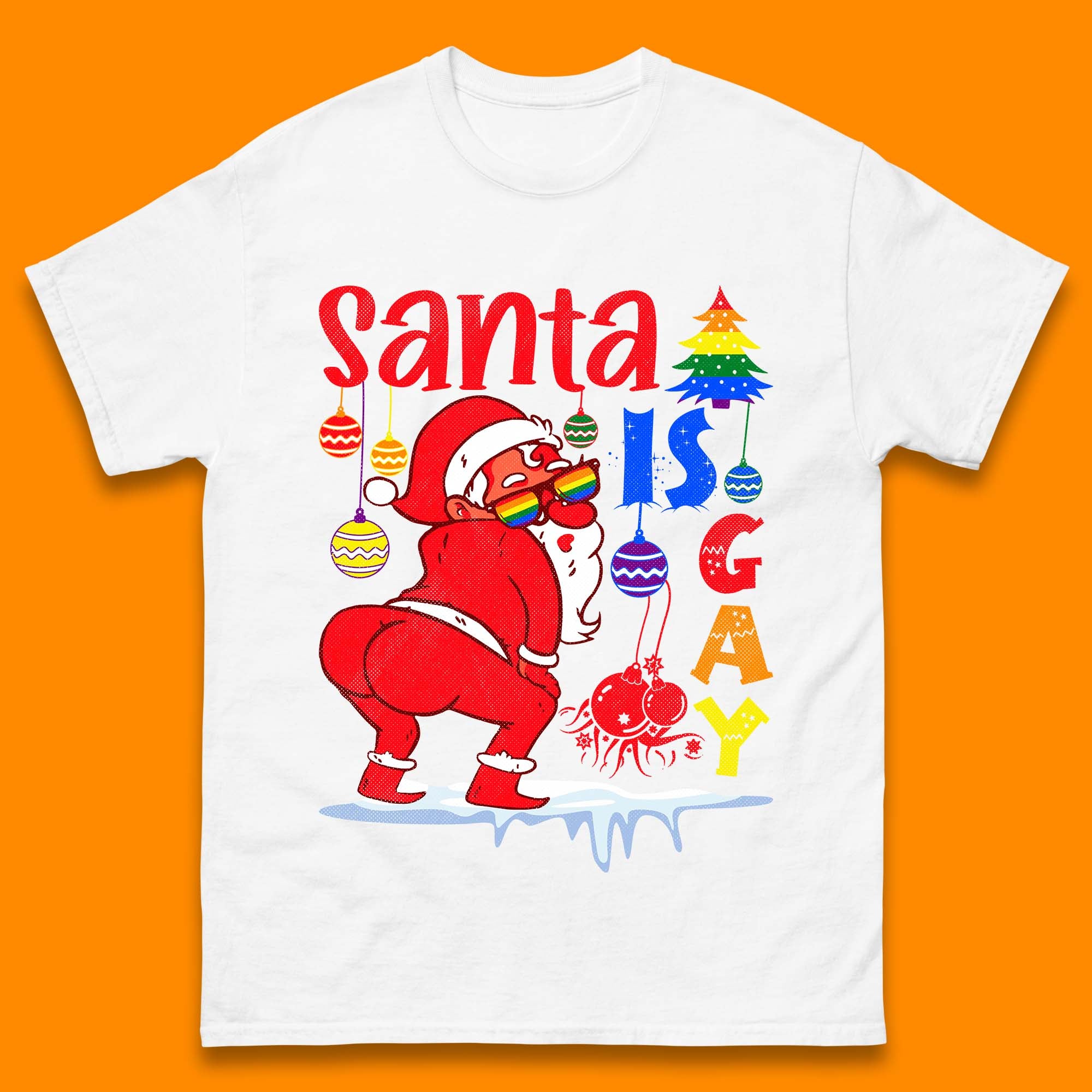 Gay Pride Christmas Santa Is Gay Mens T-Shirt
