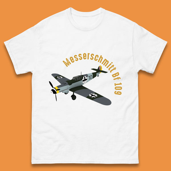 Messerschmitt Bf 109 Fighter Aircraft Vintage Retro Military Fighter Jets World War Remembrance Day Mens Tee Top
