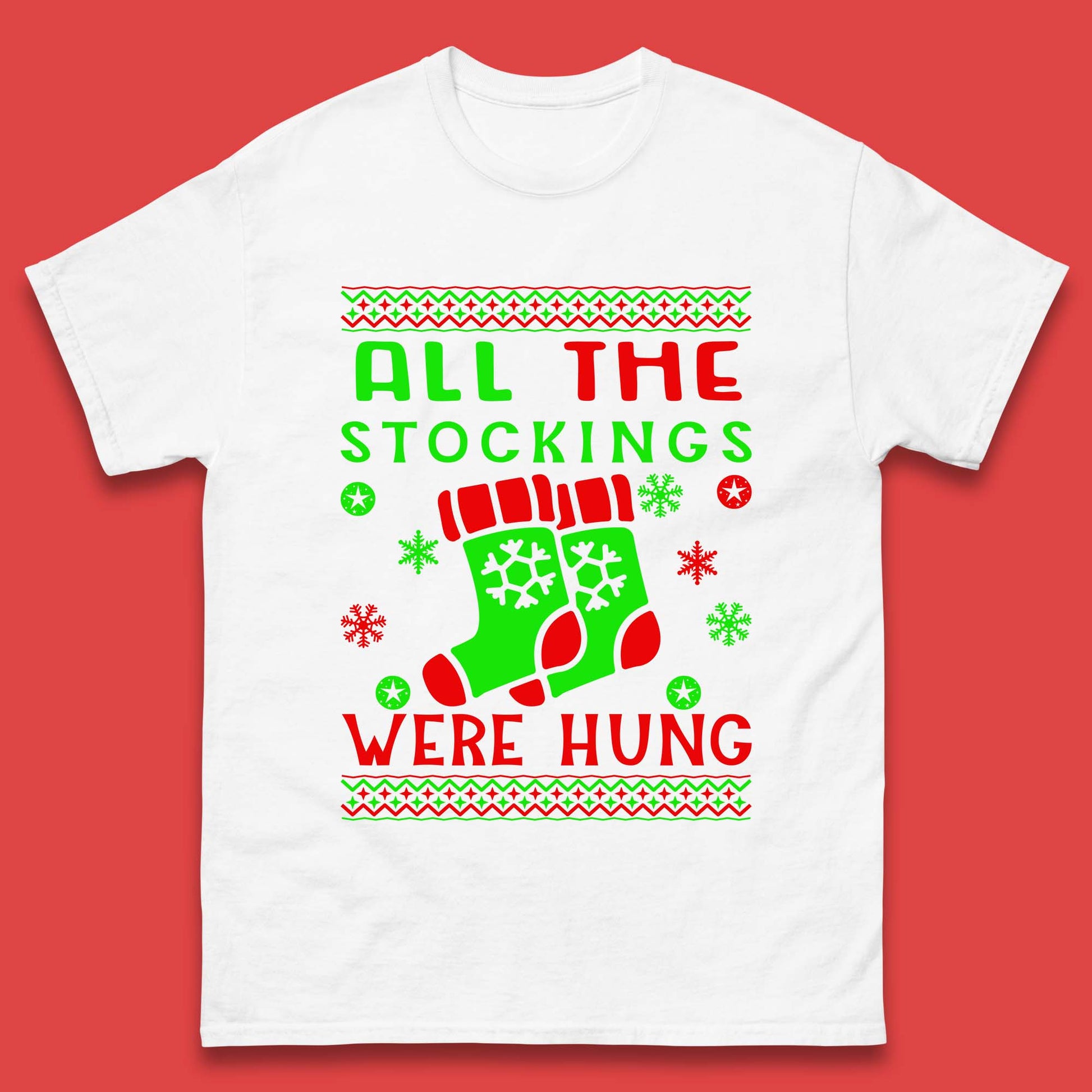 christmas socks all the stocking were hung t-shirt