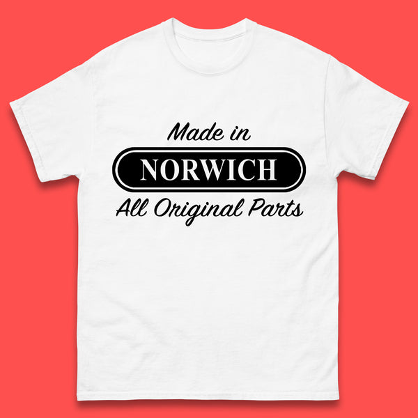 Made In Norwich All Original Parts Vintage Retro Birthday The City of Stories City In England Gift Mens Tee Top