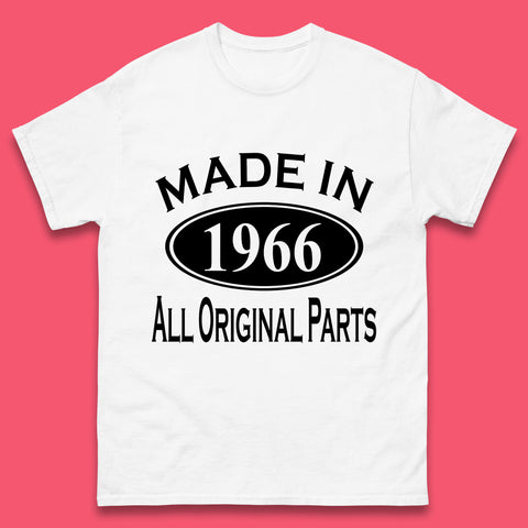 Made In 1966 All Original Parts Vintage Retro 57th Birthday Funny 57 Years Old Birthday Gift Mens Tee Top