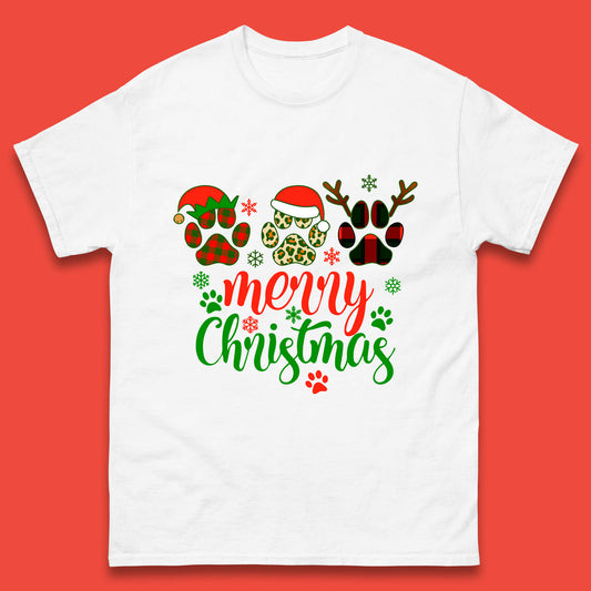 dog & cat paws christmas t shirt