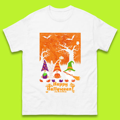 Happy Halloween Gnomies Spooky Witch Gnomes Scary Halloween Trees Gnome Lover Mens Tee Top