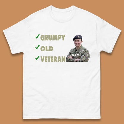 Personalised Grumpy Old Veteran Mens T-Shirt